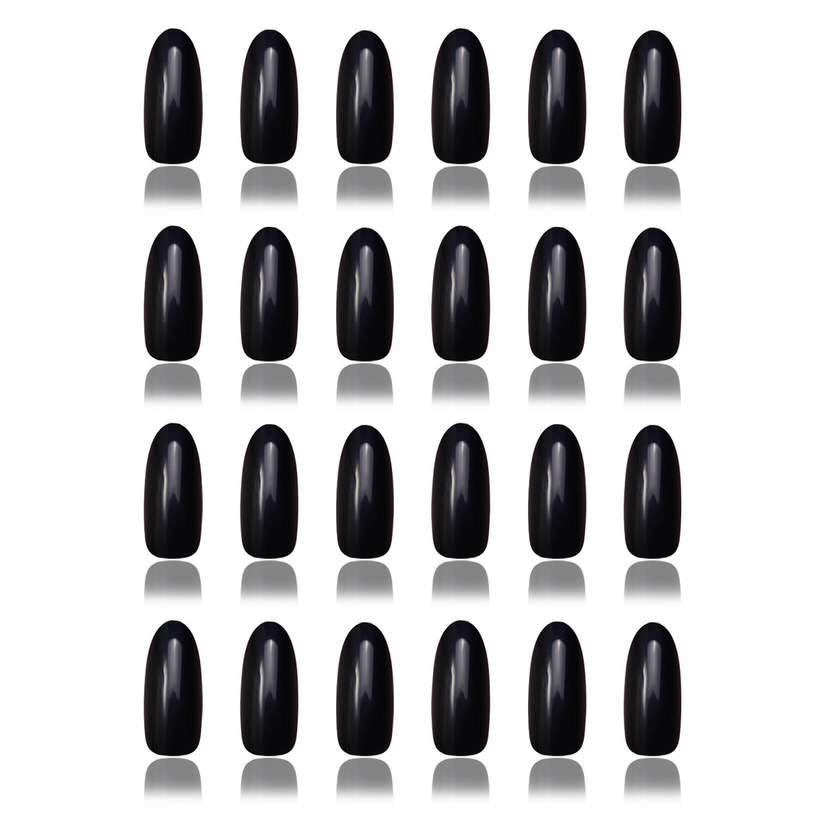 Inswind Use Uña 150 piezas en caja de color negro puro medio y largo Uña falsa DIY Use Uña Premium