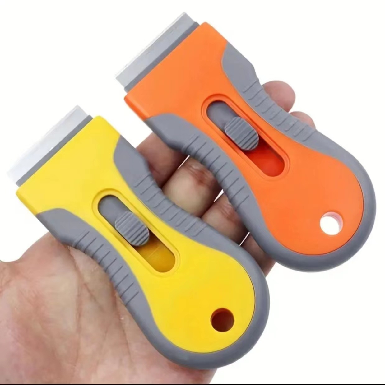 Cuchilla de limpieza multifunción raspador de eliminación de pegamento de doble cabeza eliminación de pegamento pequeña cuchilla herramienta de película de coche raspador de descontaminación de cocina