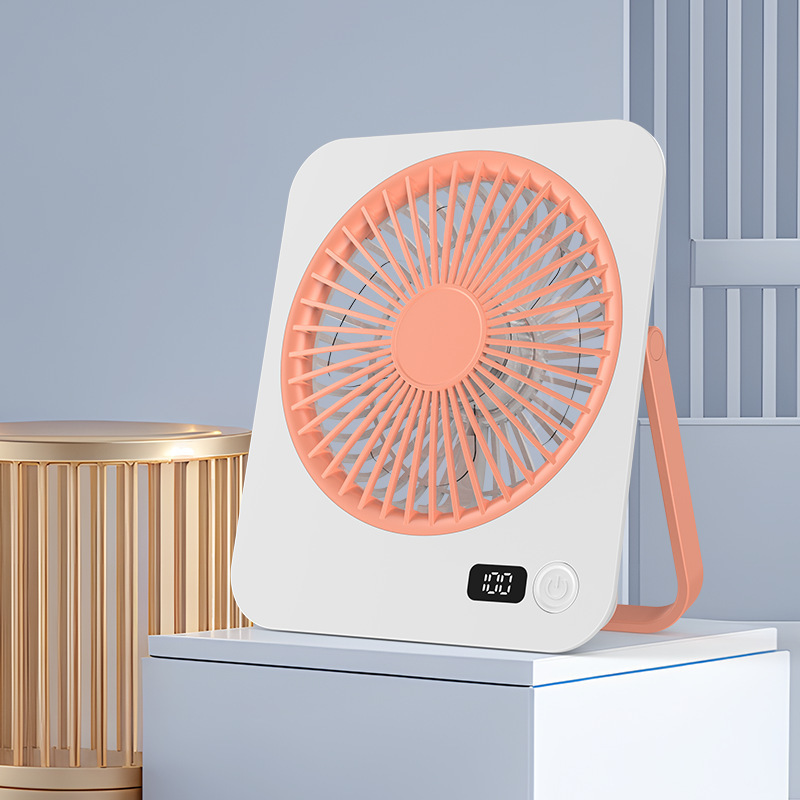 新型越境知能デジタル表示手持ち小扇風機静音5段風力充電ミニ手持ちUSB小扇風機|undefined