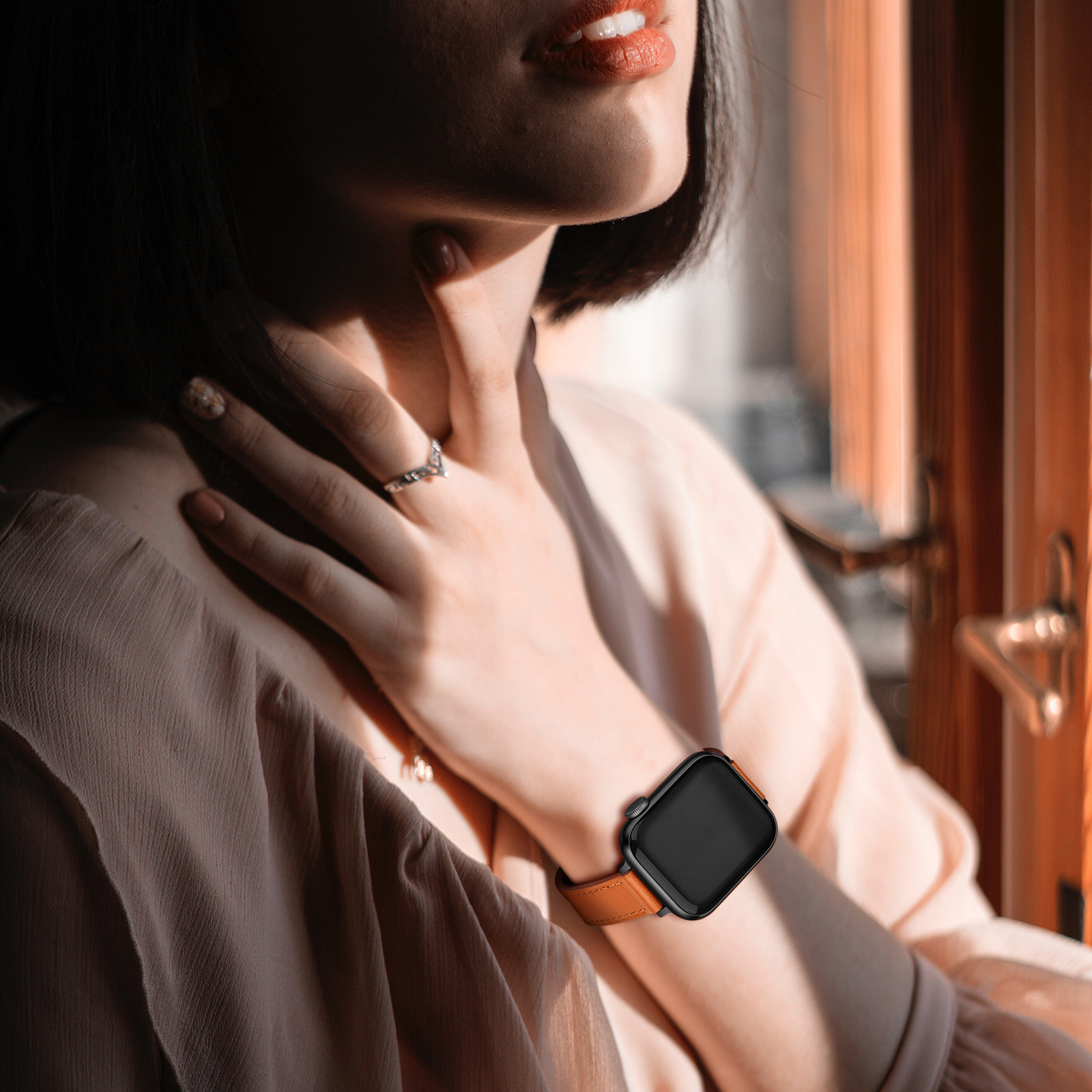 18g Weight Apple watch watchband Classification Genuine leather Material Solid Color Pattern Retro Style Retro Solid Color Apple Watch Watchband 2