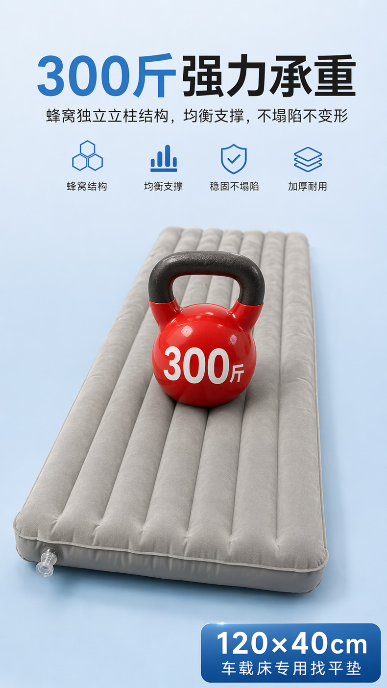Foldable Inflatable Car Bed for Car and SUV Rear Seats, Thickened Leveling Pad for Road Trips, Car Travel Bed, Car Accessories