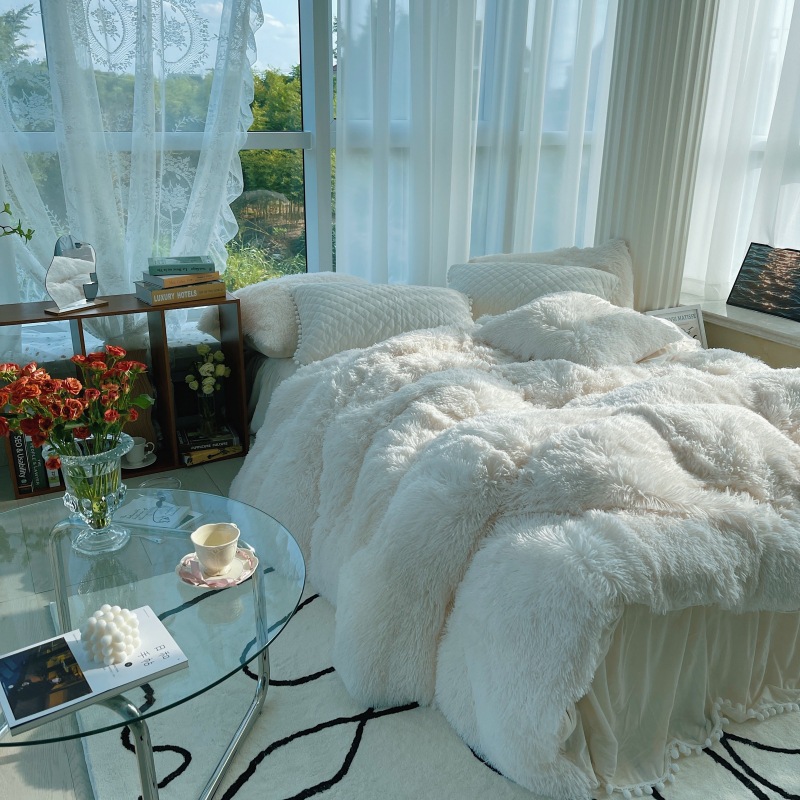 Quilted coral winter double-sided set