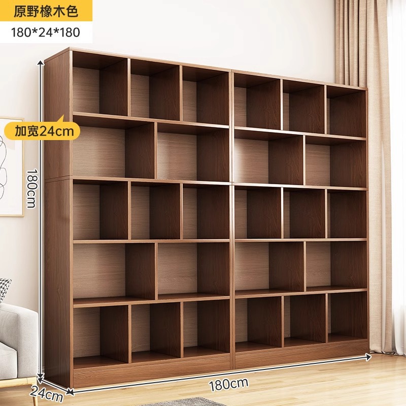 Estantes de madera maciza Estantes de piso sala de estar Oficina archivador contra la pared Gabinete de madera Gabinete de biblioteca doméstica