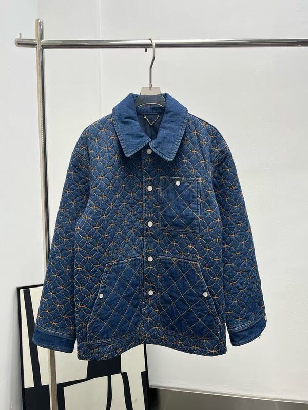 High Version Original Label Lujia Co-Branded Single-Breasted Quilted Jacket Denim Jacket Suit High Version Original Label Lujia Co-Branded Single-Breasted Quilted Jacket Denim Jacket Suit