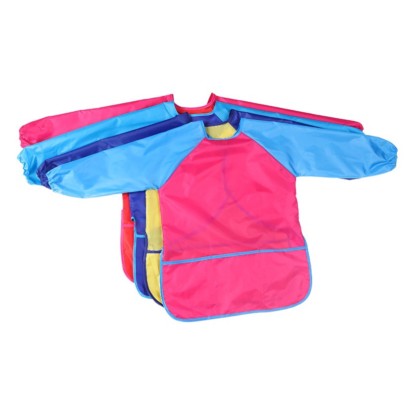 Children's Waterproof Apron Set for Painting, Protective Clothing with Pockets, Wholesale from Manufacturer