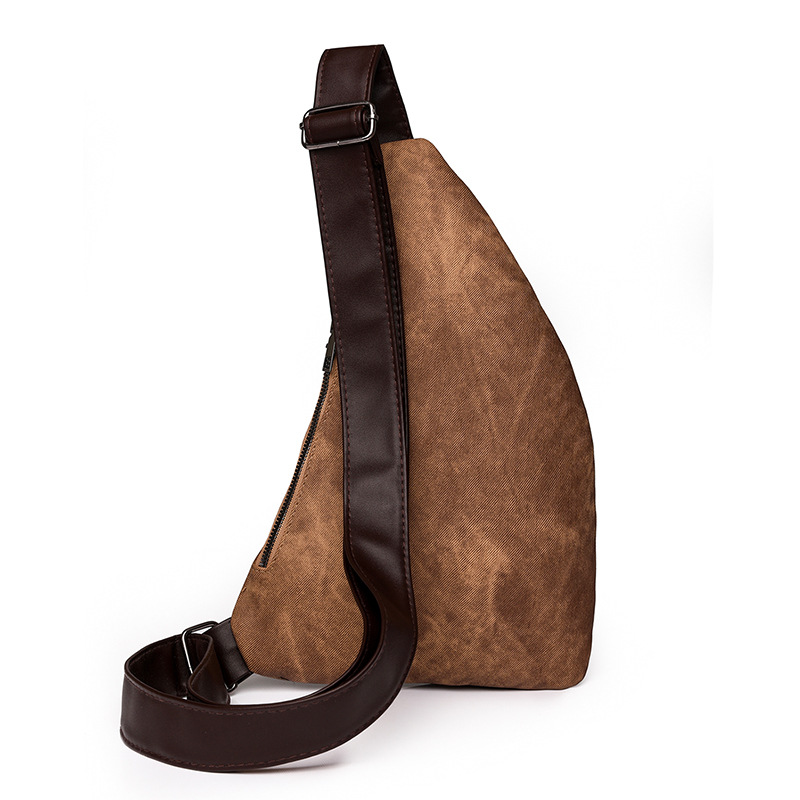 Comercio exterior al por mayor nuevos hombres de cuero suave bolsa de hombro Moda pecho bolsa de viaje al aire libre ligero hombro bolsa de mensajero