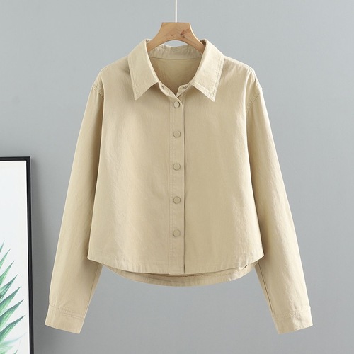 Women's Jeans Fashion Coat Spring and Autumn Short Version Korean Style Loose Matchable Long Sleeve Shirt Work Jacket Top Trendy