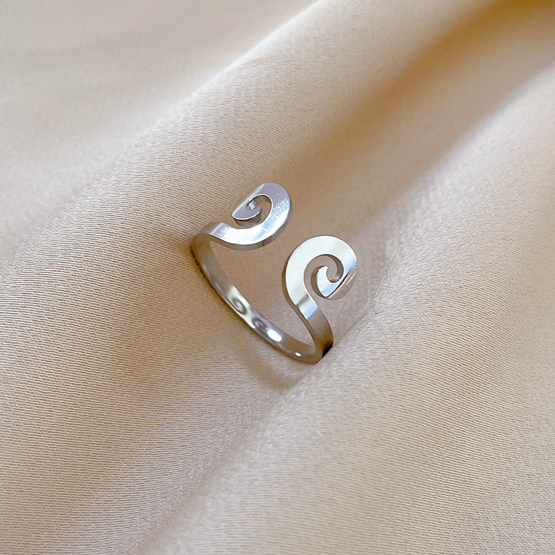 8 Ring Size 1 Piece Quantity Electroplating Golden Plated Crown Titanium Steel Simple Style Open Rings