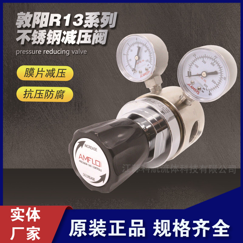 敦阳不锈钢减压阀R13系列大流量3/4阀体氩气减压阀AMFLO膜片阀