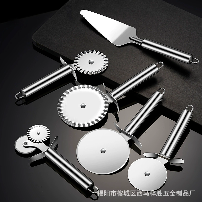 Кухонный инструмент для выпечки из нержавеющей стали одноколесный нож для пиццы круглой трубки ручки двухколесный кружевной нож для пиццы лопатка для торта