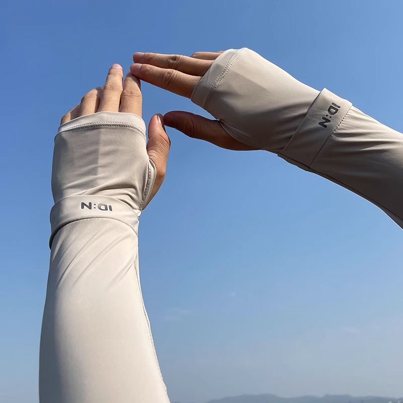 Mangas de hielo de protección solar hombres mangas de mano de verano, seda de hielo, mangas frías sueltas al aire libre hombres guantes de pesca de verano grandes