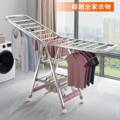翼型阳台晾衣架落地折叠不锈钢挂衣服杆晒被子毛巾卧室专用多功能