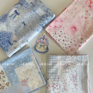 全棉复古素雅韩系ins风碎花拼布面料 箱包桌布童装家居服睡衣女装