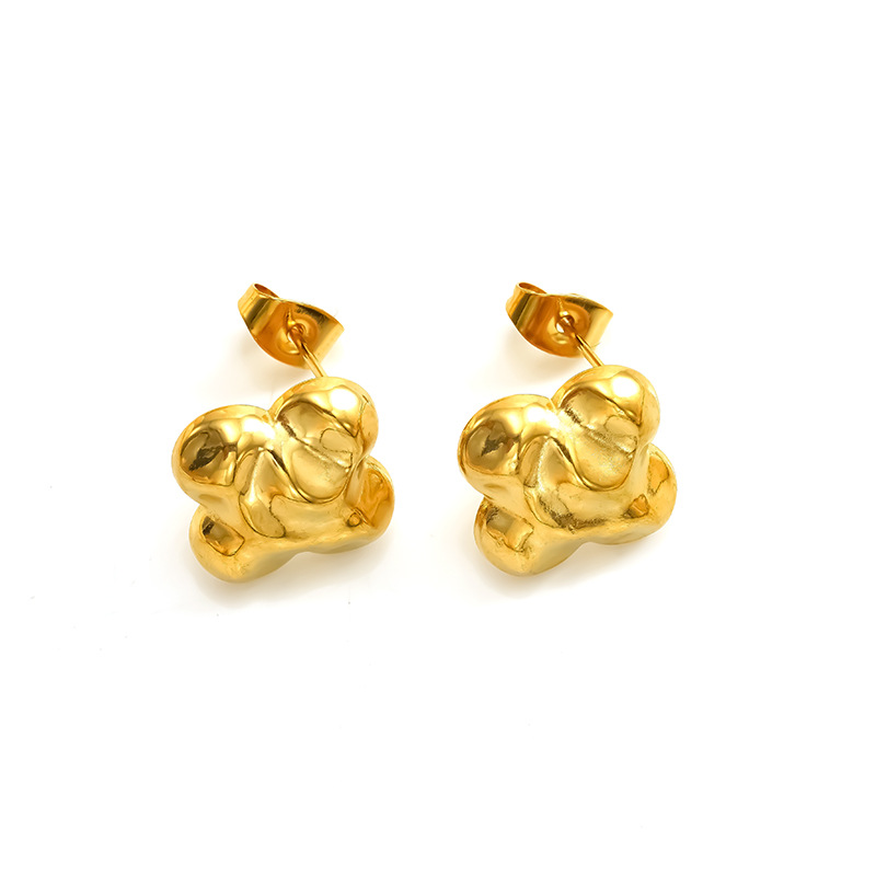 retro with a forged pattern design fashionable earrings stainless…