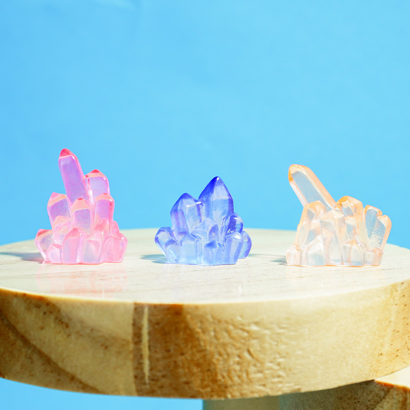 Cristal luminoso resina tridimensional paisaje en miniatura pecera pequeña decoración decoración vista escritorio de bricolaje creativo coche muebles para el hogar