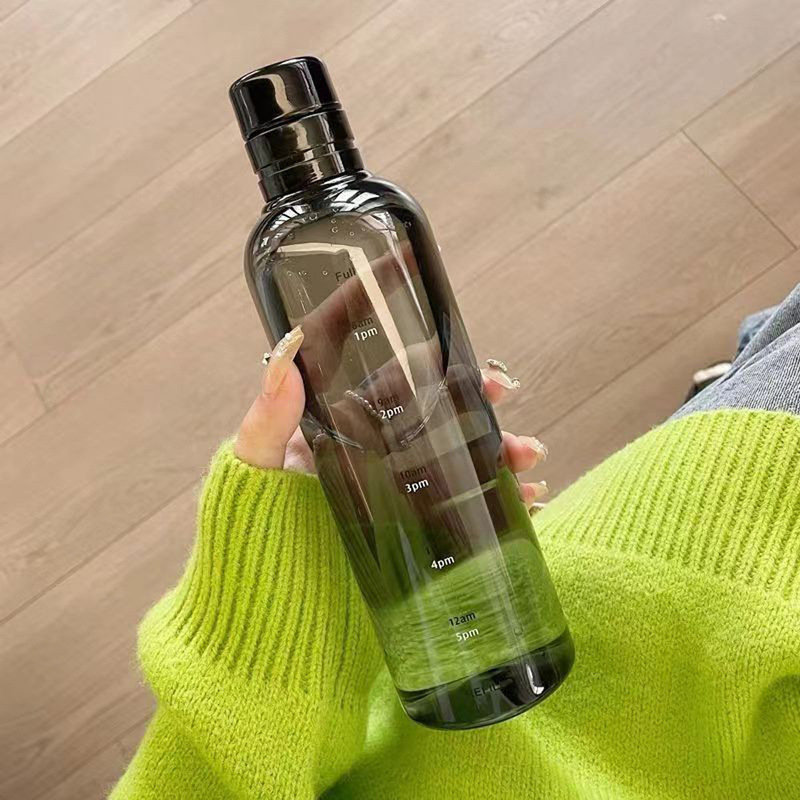 小紅書同項高颜値時間ダイヤル男女車載透明プラスチックカップ漏れ防止シンプルネット赤カップ|undefined