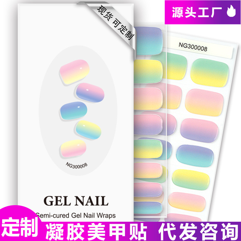 Gradient Gel Nail Patch Custom Nail Polish Film Cross-Border Manicure Set Manicure Stickers 30 Pieces Gradient Gel Nail Patch Custom Nail Polish Film Cross-Border Manicure Set Manicure Stickers 30 Pieces