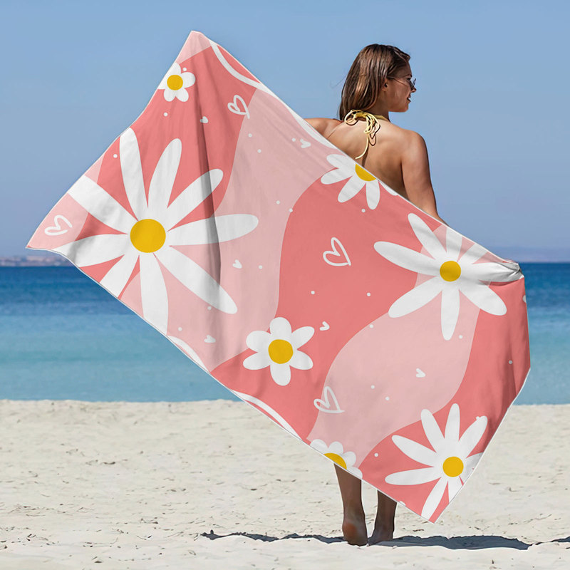 Factory Direct Supply Double-Sided Velvet Bath Towel Beach Towel Square Beach Towel Microfiber Towel Butterfly Beautiful Style