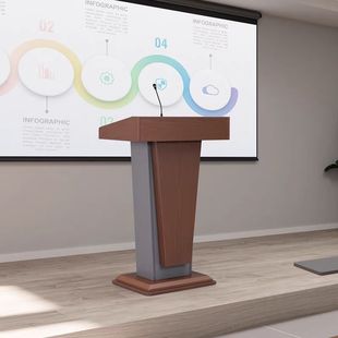 Office Podium Simple Speech Host Stage Conference Room Front Desk Reception Hotel Consultant Welcome White