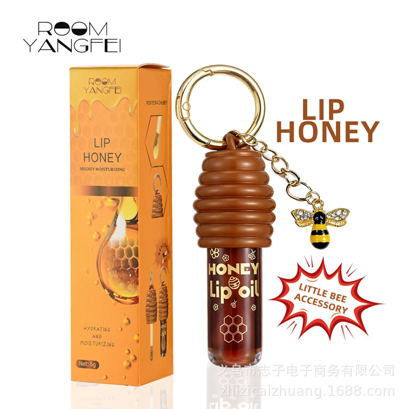 跨境口红液彩妆honey蜂蜜唇油水光感镜面唇蜜嘟嘟唇补水滋润唇釉