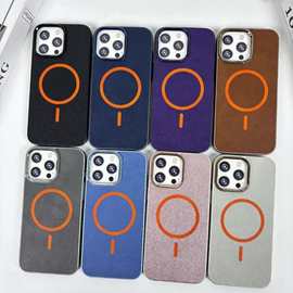 适用苹果iPhone16plus 手机壳14promax金属摄像孔磁吸手机壳X新款