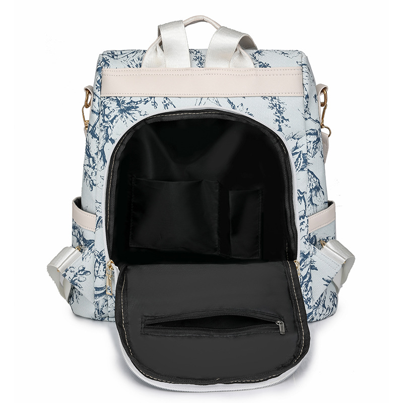 Mochila antirrobo para mujer 2024 nueva impresión de moda para mujer bolso de hombro multiusos de gran capacidad, ligero y versátil