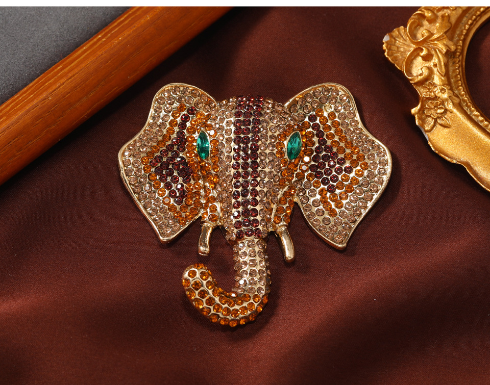 Animal, Elephant Pattern Retro Pin Animal Elephant Alloy Unisex Brooches
