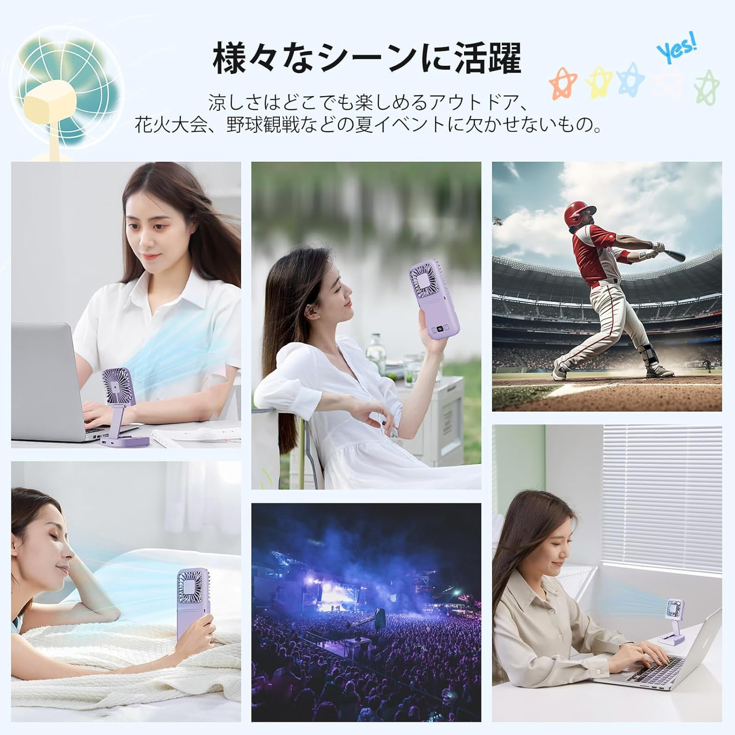 Nuevo soporte plegable de visualización digital portátil con ventilador pequeño conveniente al aire libre cuello de cuello de cuello de cuello USB