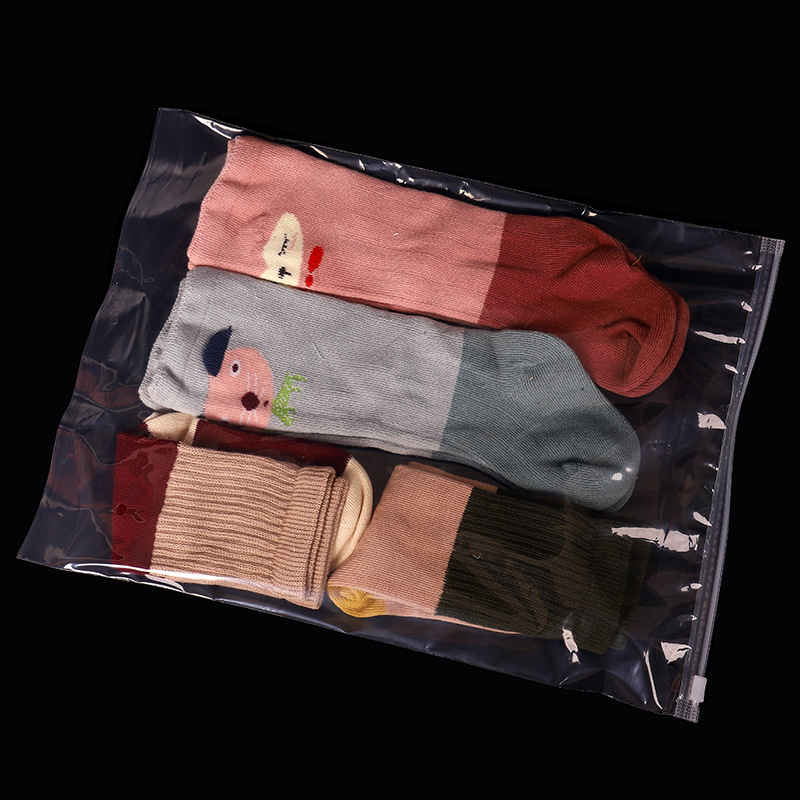 Bolsa de plástico transparente grande con cierre para ropa, bolsa con cierre de EVA esmerilada para calcetines, ropa interior, en stock