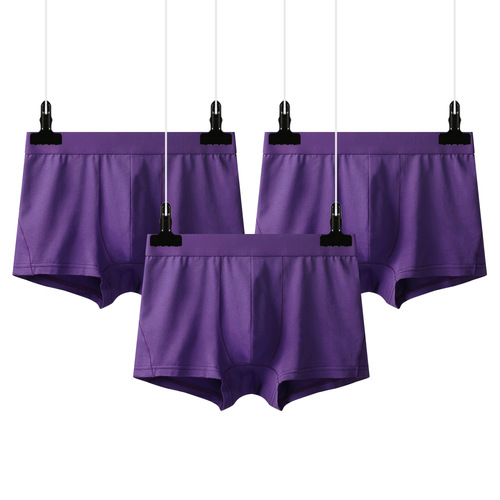 Cotton pure color men's straight-leg underwear, comfortable and classic, sourced from the factory, standard production, supports wholesale, dropshipping one piece at a time.