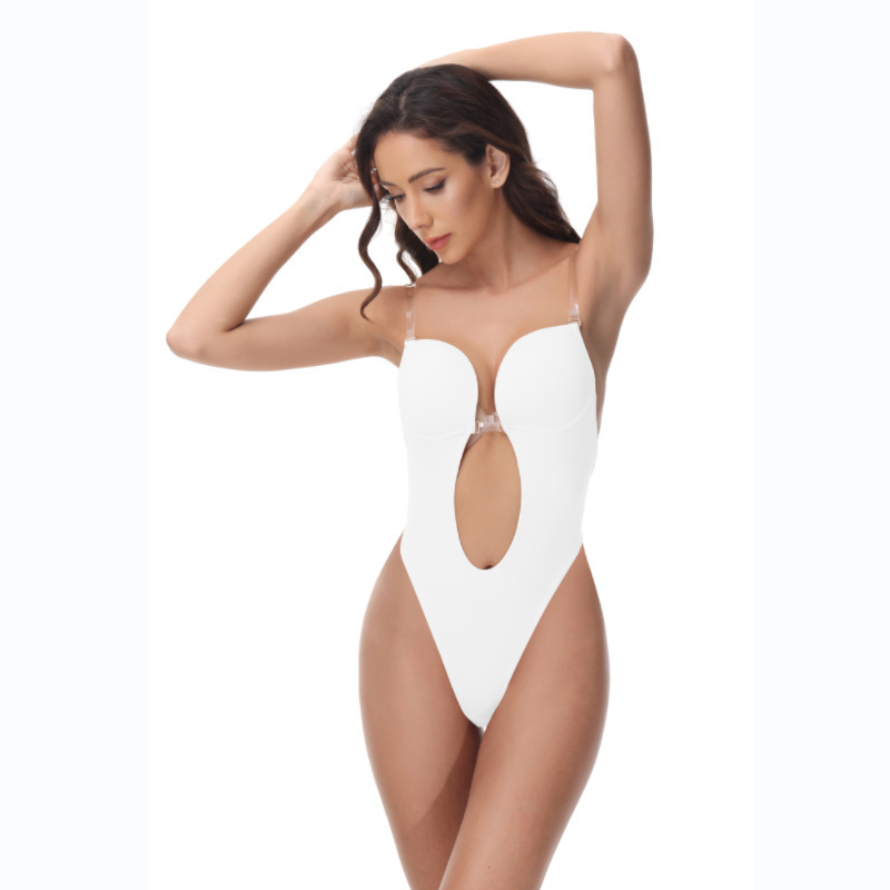 Transfronterizo europeo y americano shapewear correa de hombro invisible sujetador belleza sin respaldo de una sola pieza corsé vestido de noche dispensación ropa interior antideslizante
