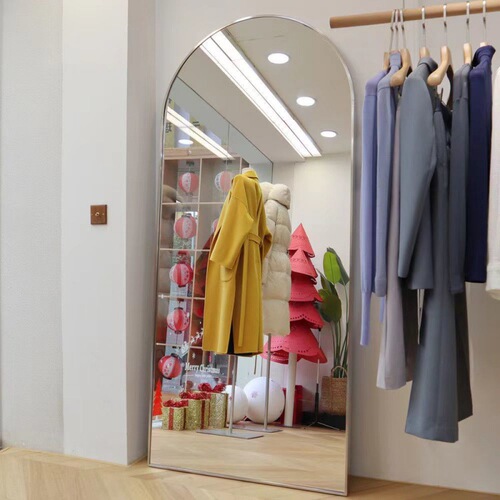 Arched slimming mirror, full-length mirror, three-dimensional slimming and taller live broadcast Internet celebrity home large floor mirror clothing store fitting mirror