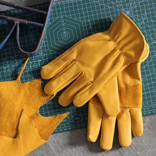 跨境热销骑行户外牛头层牛皮工作手套劳保手套产地货源批发皮手套