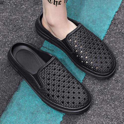 New men's shoes, slippers, holes, casual and fashionable outdoor sports sandals, slippers, lazy half slippers