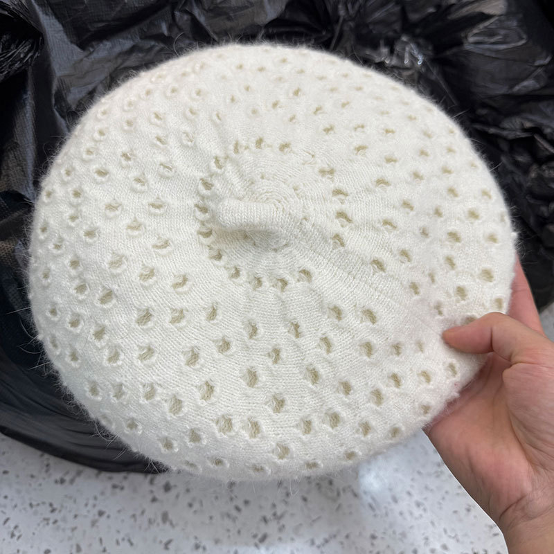 日系简约百搭贝雷帽子女秋冬镂空优雅画家帽文艺英伦风小清新蓓蕾|undefined