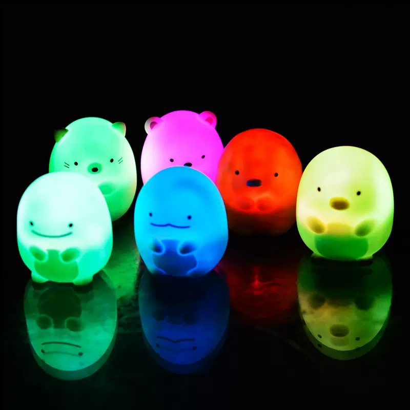可爱卡通角落生物儿童洗澡玩具 婴幼儿宝宝洗澡遇水发光玩具定做