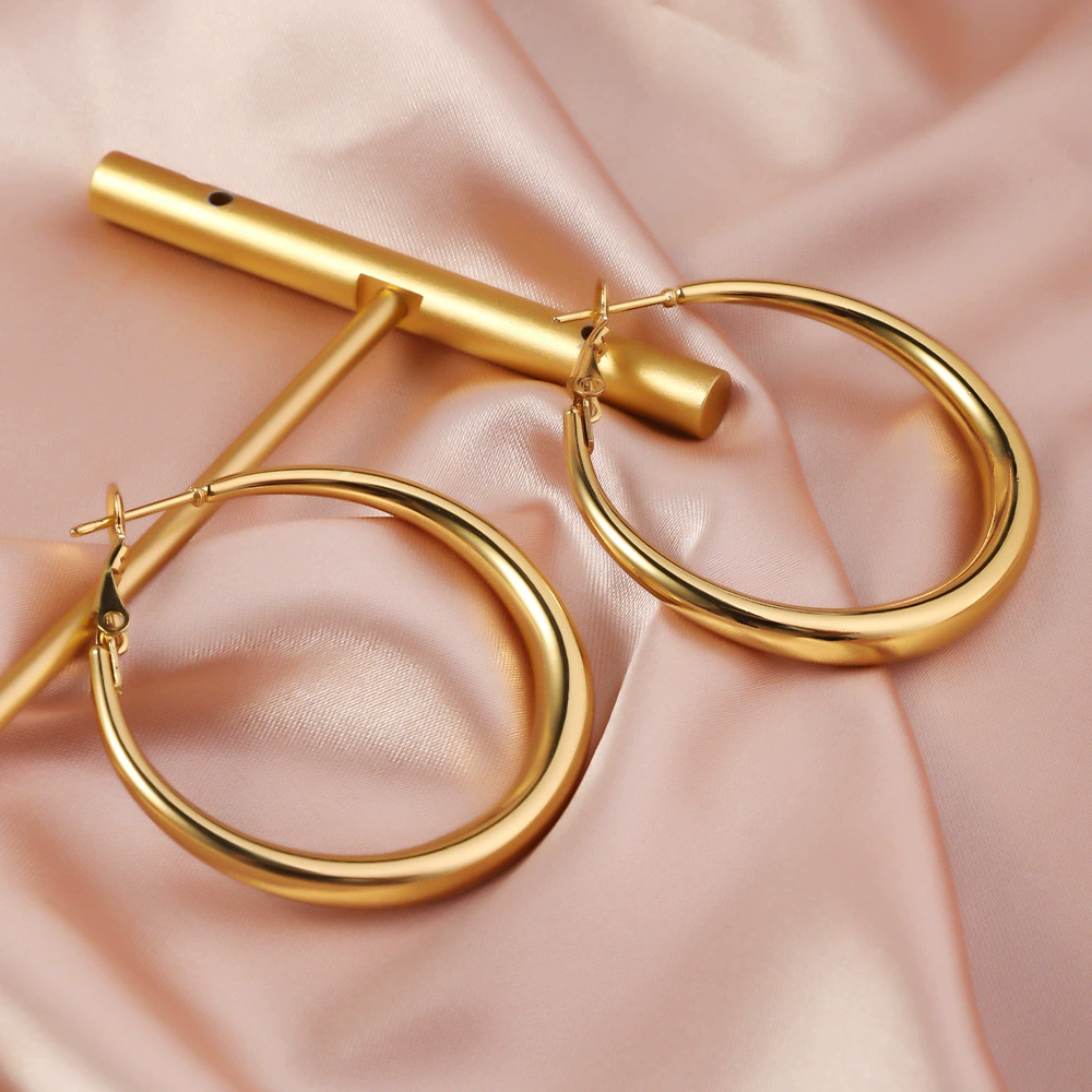 Earrings stainless steel, accessory, 18 carat, light luxury style
