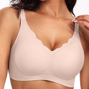 Cross-border foreign trade underwear women's jelly soft support lifting seamless bra fixed cup large chest small anti-sagging vest