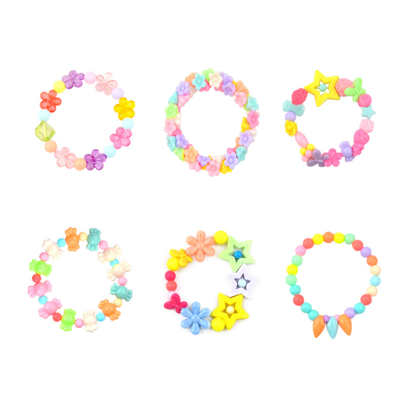 Fabricantes de juguetes de cuentas para niños pulseras diy paquete de material hecho a mano 10 cuentas caja de regalo al por mayor
