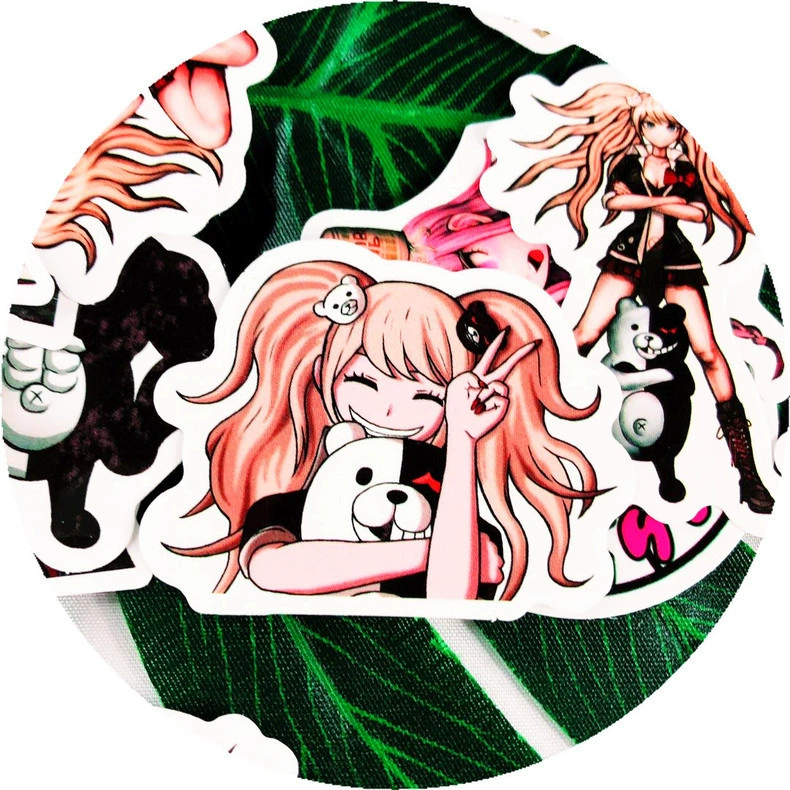 [50 наклеек Danganronpa черно-белый медвежонок старшая школа багажные чемодан водонепроницаемые наклейки]