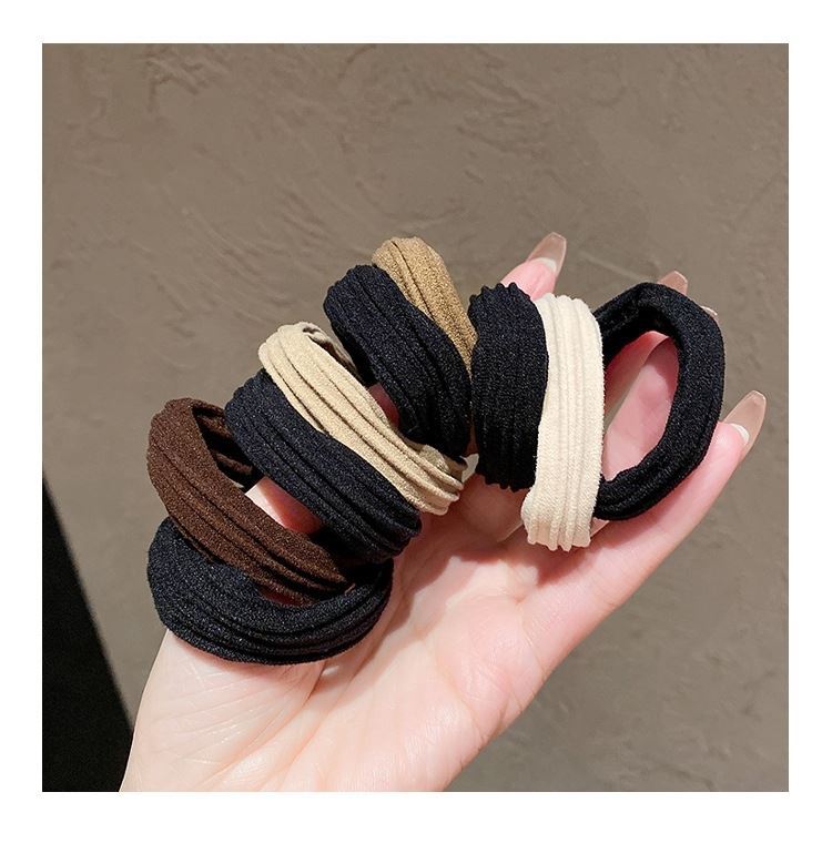 Hair Ring Hair Rope High Elastic Rubber Tendon Women's Hair Tie Adult Seamless Thickened Thick Hair Simple Hair Tie Headwear Hair Rope