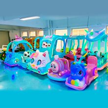 加蓬吉祥兔儿童游乐发光电瓶车电动碰碰车亲子双人小汽车跑车户外