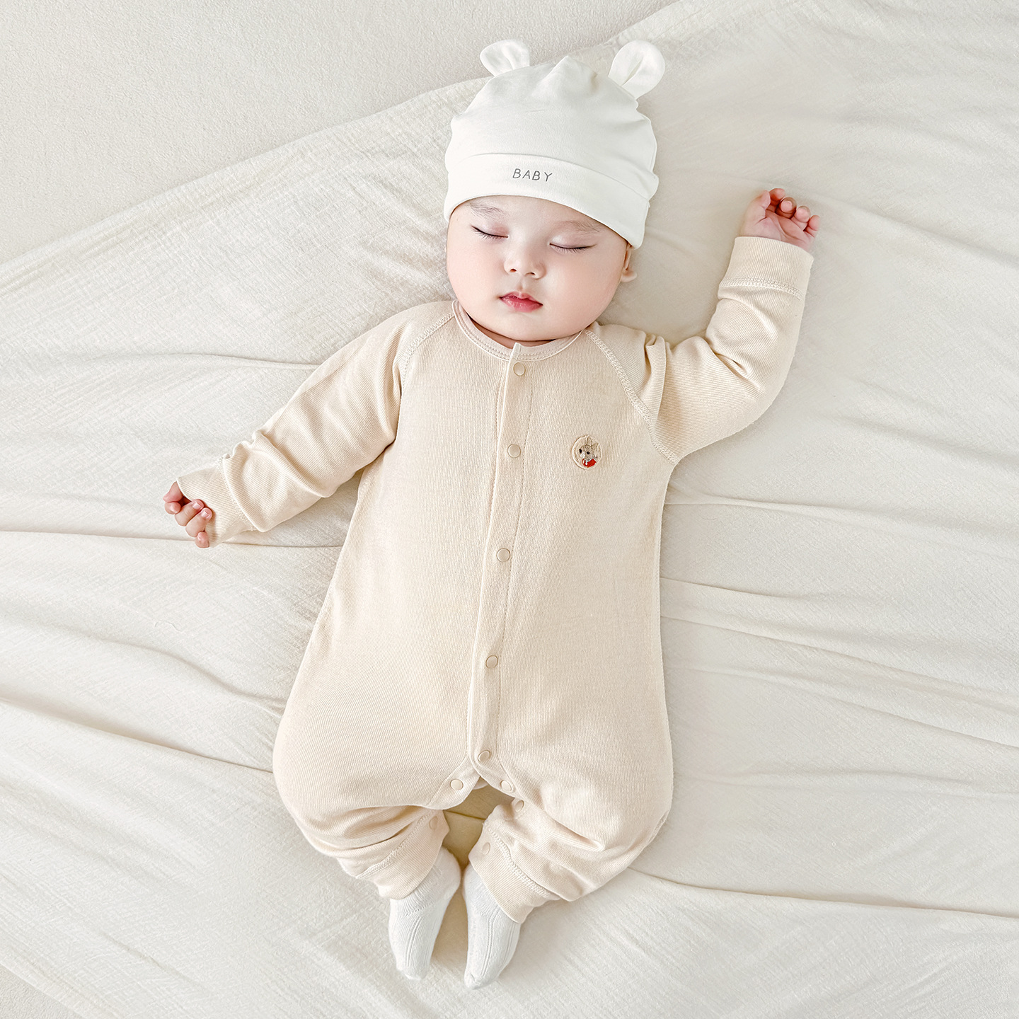 Primavera y otoño, camiseta infantil, camiseta delgada, pijama, luna llena, bebé, ropa de recién nacido