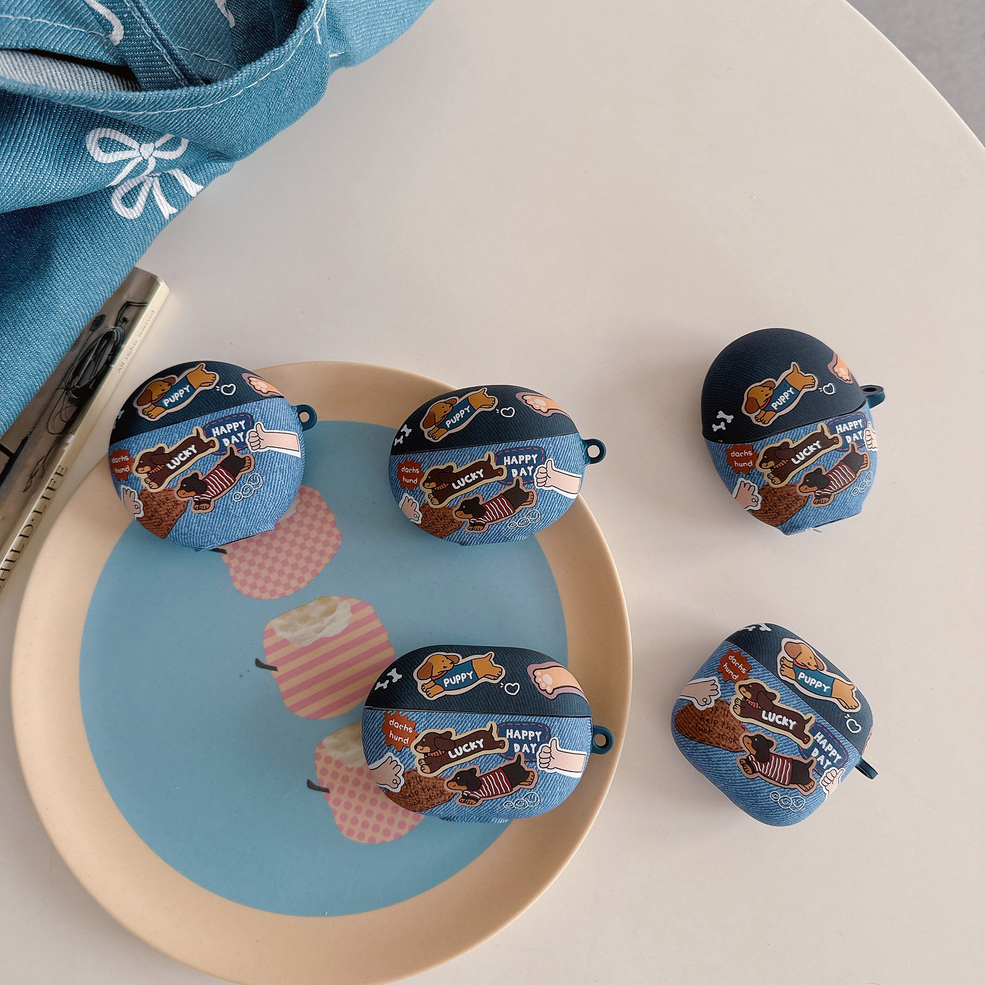 For Huawei Freebuds 5i/6i Headset FreeBuds4e/5 Top Edition Denim Dog Clip Protective Cover