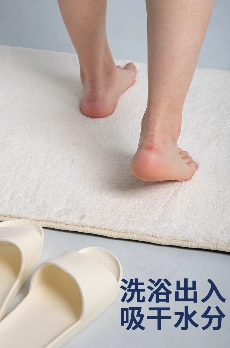 Cross-border American-style bow imitation cashmere plush home mat soft absorbent easy to take care of bedroom bedside mat