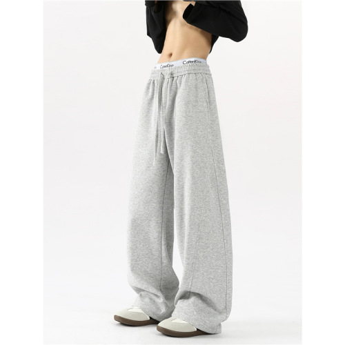 American-style high-street sabre pants: Men's trendy spring/fall patchwork wide-leg sports sweatpants—vintage, versatile, and casual straight-leg trousers