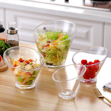 亚克力透明碗斜口火锅自助调料碗生菜桶沙拉碗蔬菜碗塑料碗酱付熔