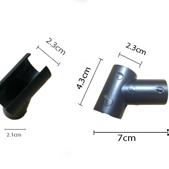 Cross-border solar lamp lawn lamp accessories ground plug rod round tube right angle elbow connector round base triangular base