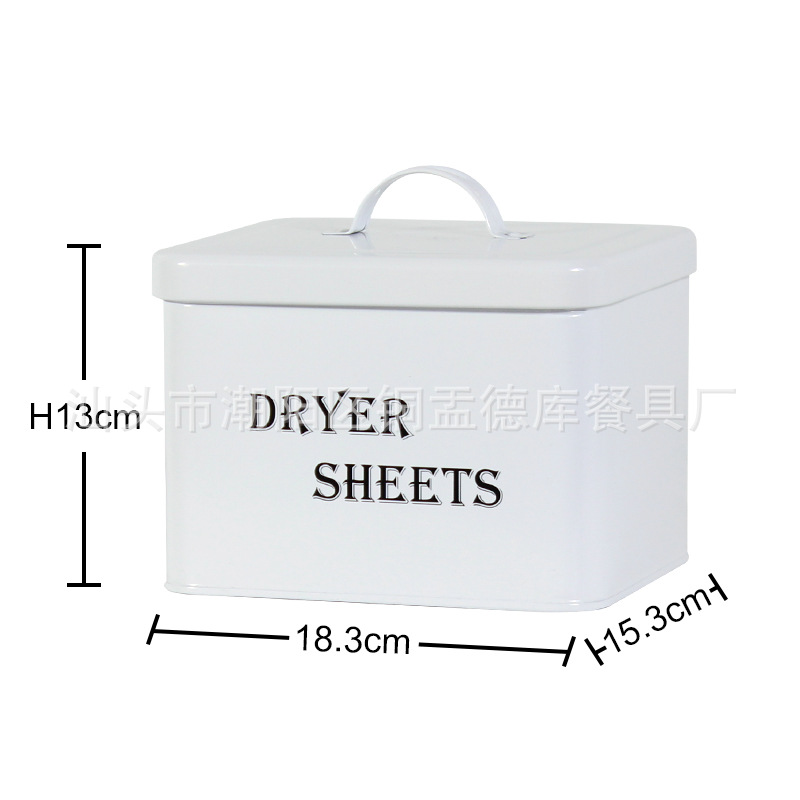 Lugar de fábrica Amazon caja cuadrada de hierro sellada caja de almacenamiento lavandería simple de alta calidad cuentas de condensado de lavandería de gran capacidad