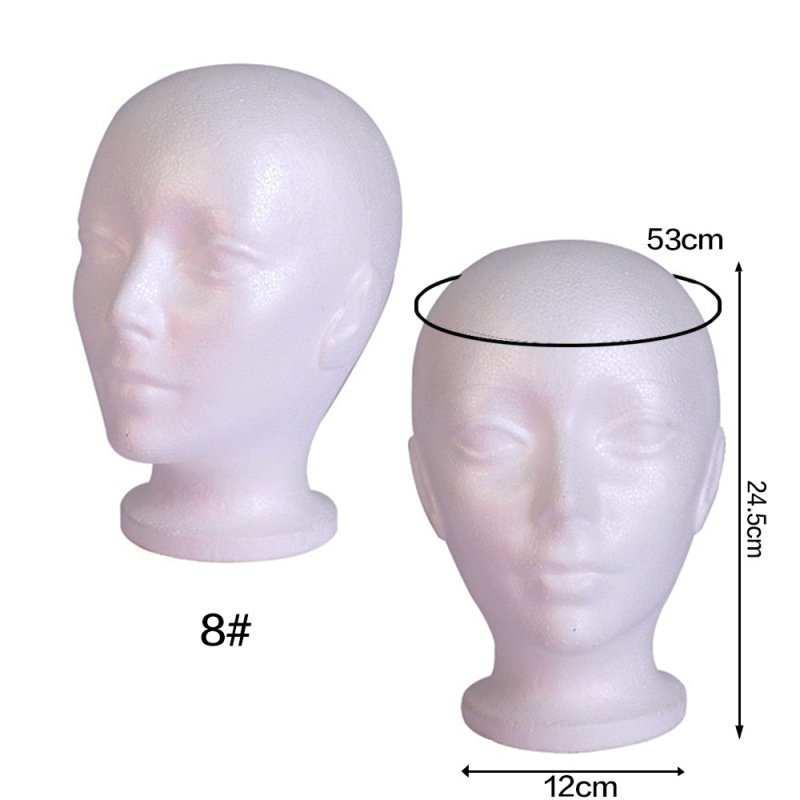 男女の泡の頭の泡の頭の泡の頭の型の泡の頭のかつらの黒い泡のモデルの頭は頭を展示します。|undefined